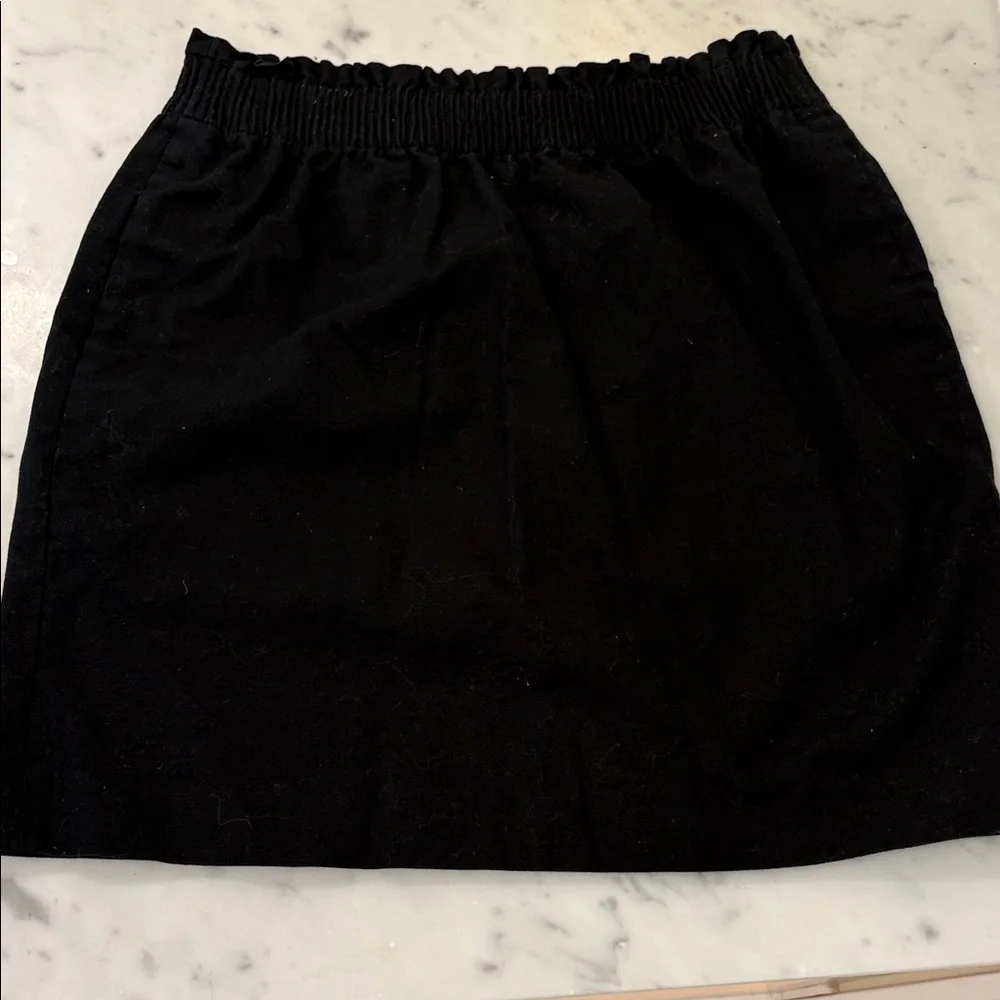 J. Crew linen Black Elastic-Waist Women's mini Skirt